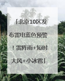 北京10区发布雷电蓝色预警！雷阵雨+短时大风+小冰雹