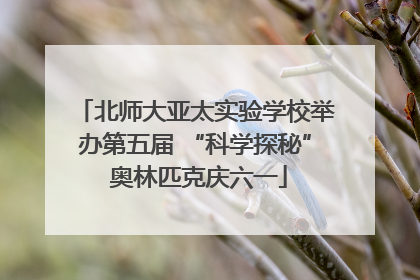 北师大亚太实验学校举办第五届 “科学探秘” 奥林匹克庆六一