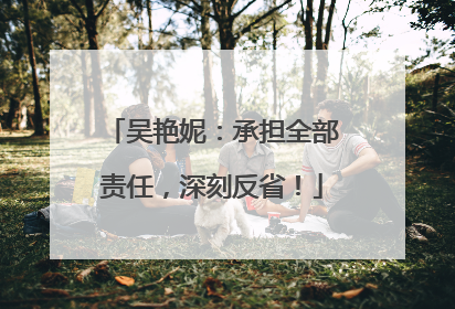 吴艳妮：承担全部责任，深刻反省！