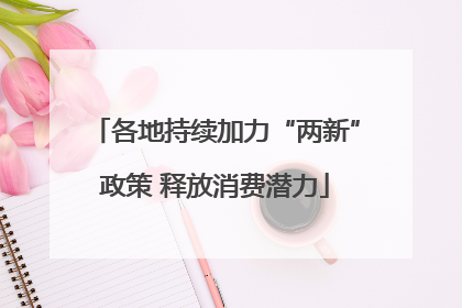 各地持续加力“两新”政策 释放消费潜力
