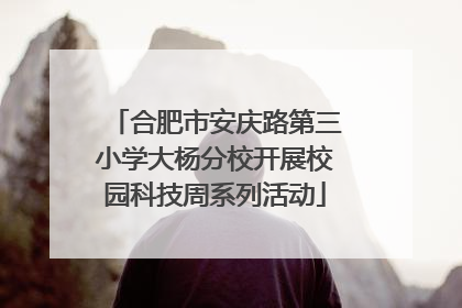 合肥市安庆路第三小学大杨分校开展校园科技周系列活动