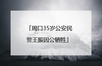 周口35岁公安民警王振因公牺牲