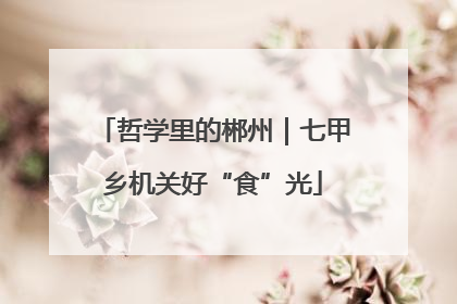哲学里的郴州｜七甲乡机关好“食”光