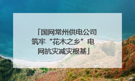 国网常州供电公司筑牢“花木之乡”电网抗灾减灾根基
