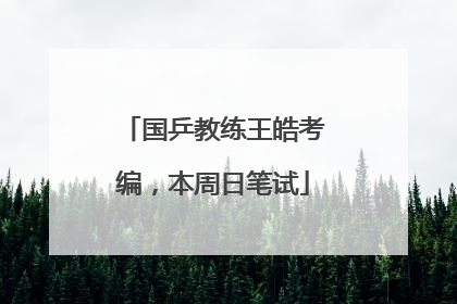 国乒教练王皓考编，本周日笔试