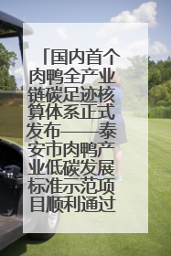 国内首个肉鸭全产业链碳足迹核算体系正式发布——泰安市肉鸭产业低碳发展标准示范项目顺利通过验收