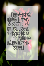 国寿财险聊城市中心支公司：构建多层次农业保险体系，全周期护航樱桃产业发展