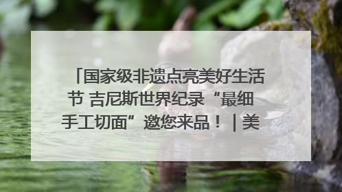 国家级非遗点亮美好生活节 吉尼斯世界纪录“最细手工切面”邀您来品！｜美好生活有“盐”味
