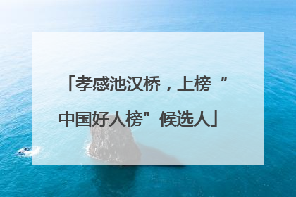 孝感池汉桥，上榜“中国好人榜”候选人