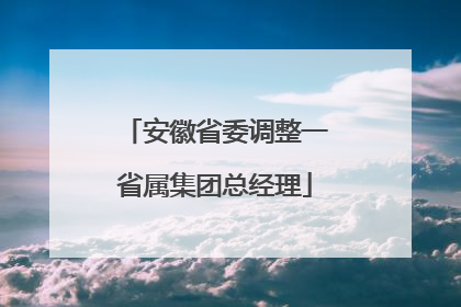 安徽省委调整一省属集团总经理