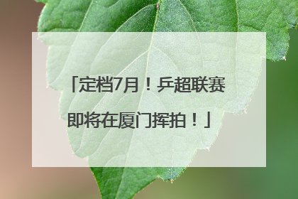 定档7月！乒超联赛即将在厦门挥拍！