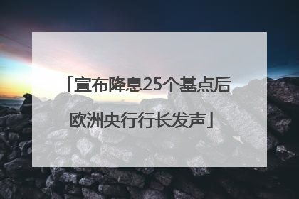 宣布降息25个基点后 欧洲央行行长发声