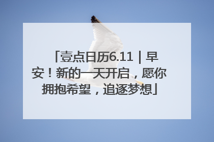 壹点日历6.11｜早安！新的一天开启，愿你拥抱希望，追逐梦想