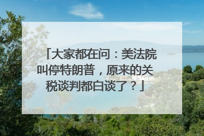 大家都在问：美法院叫停特朗普，原来的关税谈判都白谈了？