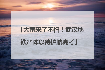 大雨来了不怕！武汉地铁严阵以待护航高考