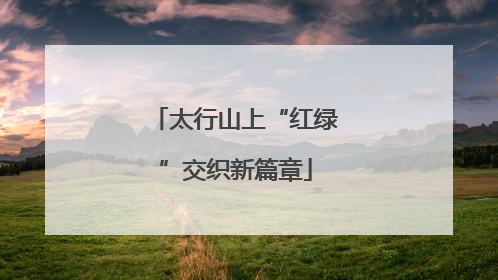太行山上“红绿”交织新篇章