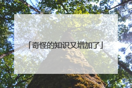 奇怪的知识又增加了