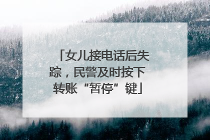 女儿接电话后失踪，民警及时按下转账“暂停”键