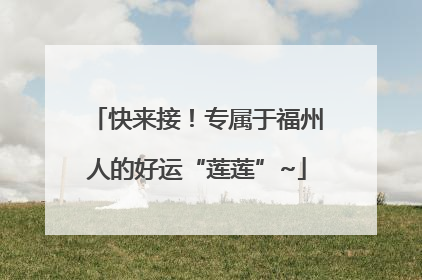 快来接！专属于福州人的好运“莲莲”~