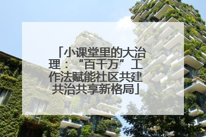 小课堂里的大治理：“百千万”工作法赋能社区共建共治共享新格局
