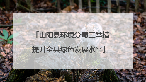 山阳县环境分局三举措提升全县绿色发展水平