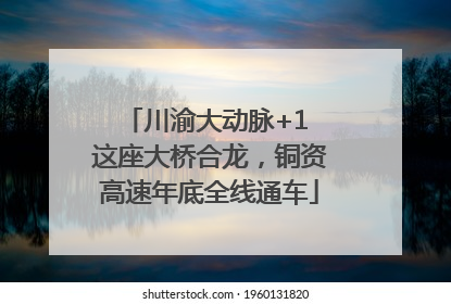 川渝大动脉+1 这座大桥合龙，铜资高速年底全线通车