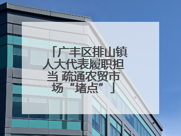 广丰区排山镇人大代表履职担当 疏通农贸市场“堵点”