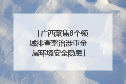 广西聚焦8个领域排查整治涉重金属环境安全隐患