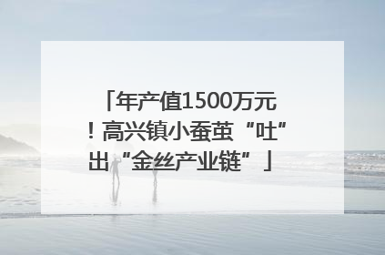 年产值1500万元！高兴镇小蚕茧“吐”出“金丝产业链”