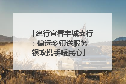 建行宜春丰城支行：偏远乡镇送服务 银政携手暖民心