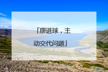 廖进球，主动交代问题