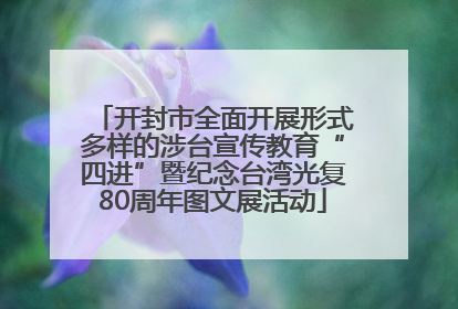 开封市全面开展形式多样的涉台宣传教育“四进”暨纪念台湾光复80周年图文展活动