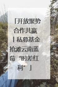 开放聚势 合作共赢丨私募基金抢滩云南蓝莓“时差红利”