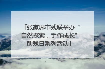 张家界市残联举办“自然探索，手作成长”助残日系列活动