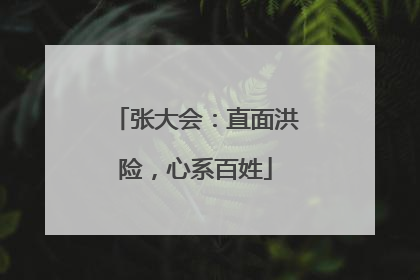 张大会：直面洪险，心系百姓