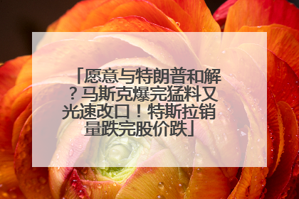 愿意与特朗普和解？马斯克爆完猛料又光速改口！特斯拉销量跌完股价跌