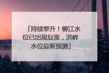 持续攀升！柳江水位已出现复涨，洪峰水位最新预测