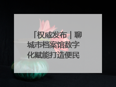 权威发布｜聊城市档案馆数字化赋能打造便民服务新模式