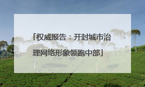 权威报告：开封城市治理网络形象领跑中部