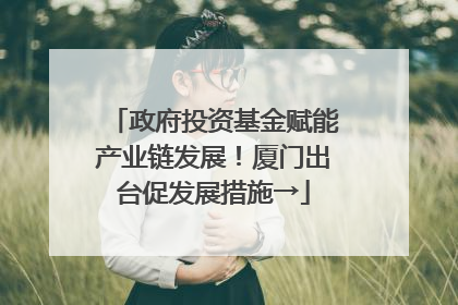 政府投资基金赋能产业链发展！厦门出台促发展措施→