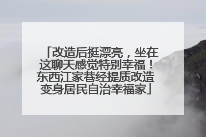 改造后挺漂亮，坐在这聊天感觉特别幸福！东西江家巷经提质改造变身居民自治幸福家