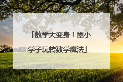 数学大变身！墨小学子玩转数学魔法
