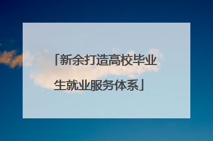 新余打造高校毕业生就业服务体系