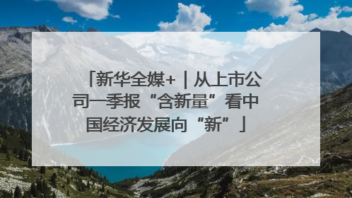 新华全媒+｜从上市公司一季报“含新量”看中国经济发展向“新”