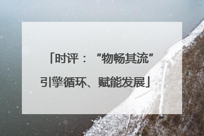 时评：“物畅其流”引擎循环、赋能发展