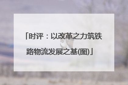 时评：以改革之力筑铁路物流发展之基(图)