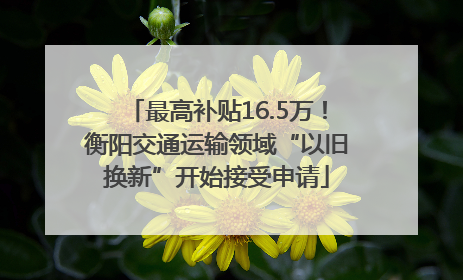 最高补贴16.5万！衡阳交通运输领域“以旧换新”开始接受申请