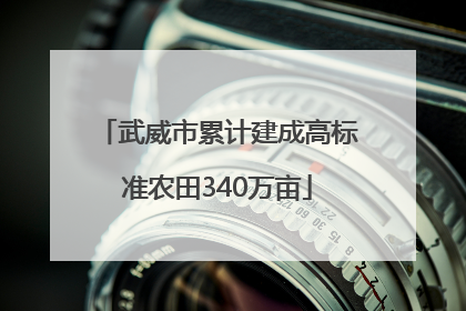 武威市累计建成高标准农田340万亩