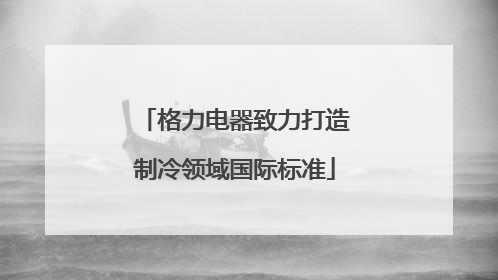 格力电器致力打造制冷领域国际标准