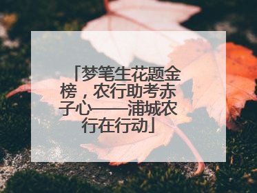 梦笔生花题金榜，农行助考赤子心——浦城农行在行动